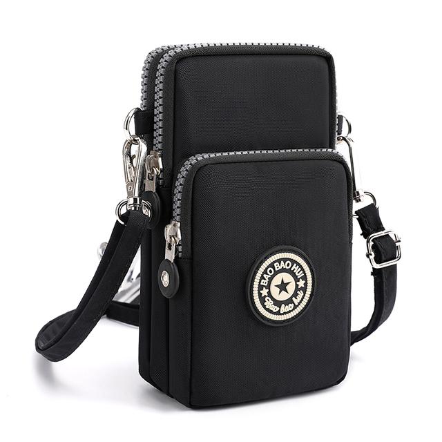 Sport Brieftasche Telefon Tasche Für Mobile Schulter Tasche Tasche Fall Gürtel Handtasche Geldbörse Münze Brieftasche Retro Schlüssel Halter Kleine Geld tasche schwarz