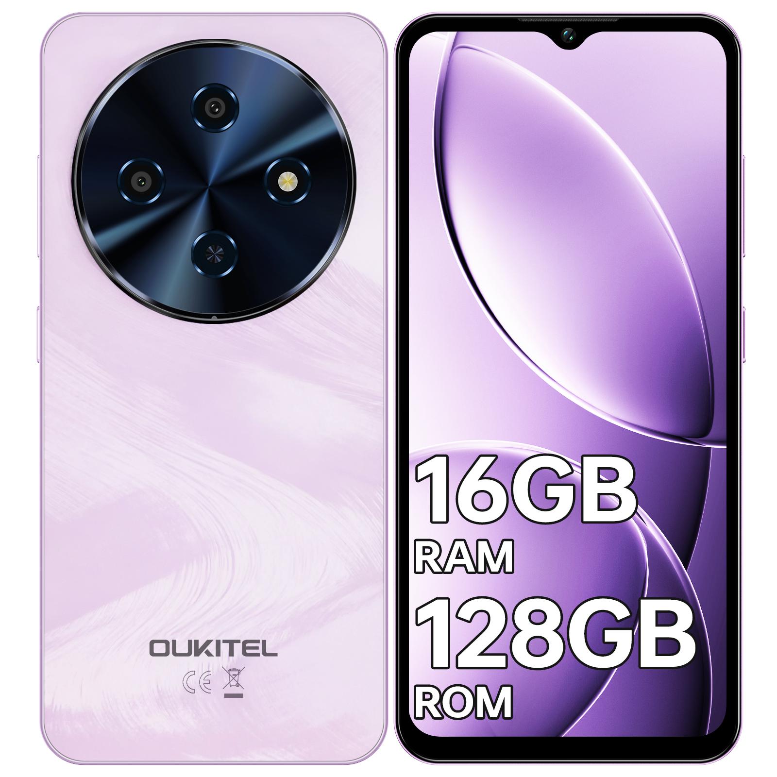 OUKITEL C5 Handy Entsperrt, 16(4+12) Handy mit 6 GB RAM + 128 GB/TF 1 TB ROM, 6,52  Wassertropfen-Display, 5000 mAh Akku Android-Handys rosa