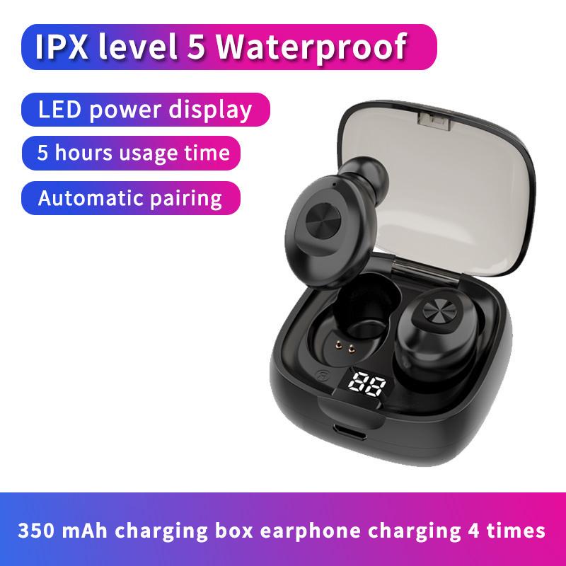 Digitalanzeige XG-8 TWS-Kopfhörer Bluetooth 5.0 Drahtloser In-Ear-Kopfhörer für Sport Stereo-Audio mit geringer Latenz Freisprechen schwarz