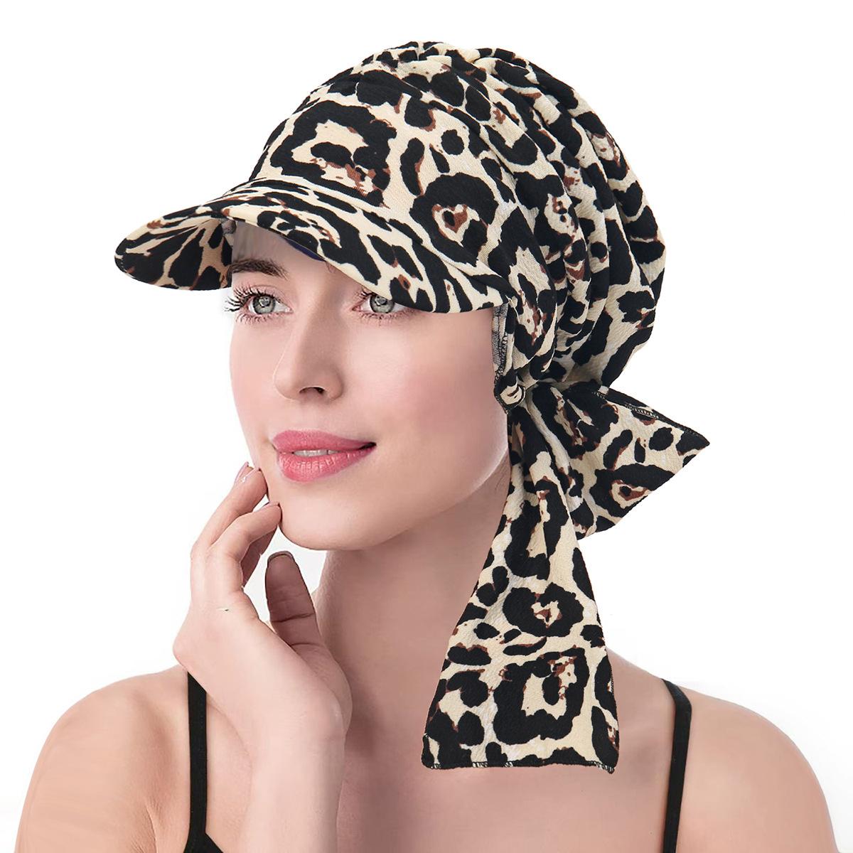 Damen Muslimischer Hijab Kappe Schirm Druck Turban Haube Damen Kopftuch Hut Wickeltuch Hut