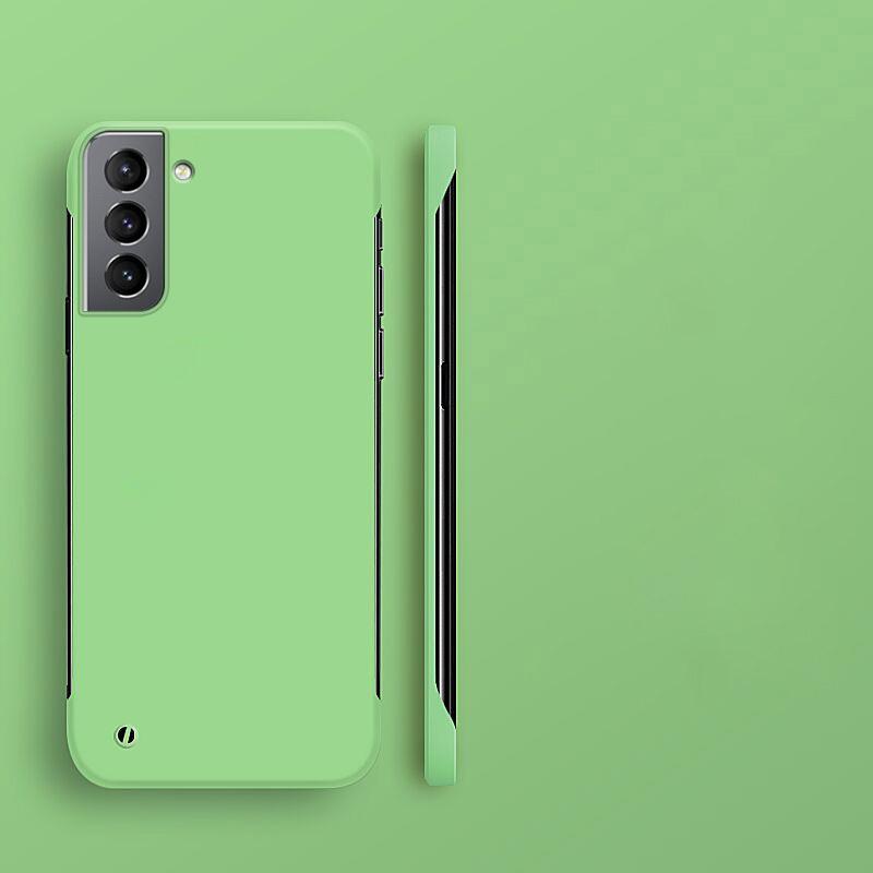 Ultradünne rahmenlose Hartschale für Samsung Galaxy S25 Ultra S24 FE S23 S22 S21 Plus S20 FE PC Bunte Abdeckung Samsung S21 Plus grün