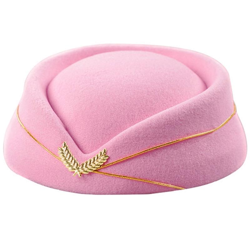 Stewardess-Hut, Stewardessen-Hut, Baskenmütze, Partygeschenke, Hüte, formelle Uniform, Kappen, Zubehör für Frauen, Party, Cosplay rosa