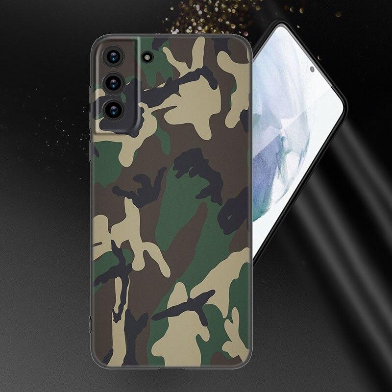 Camouflage Militär Camo Handyhülle Für Samsung Galaxy S20 S21 FE S22 Ultra S10 Lite S10E S9 S8 Plus S7 Edge Weiche Schwarze Hülle Samsung S7 Edge