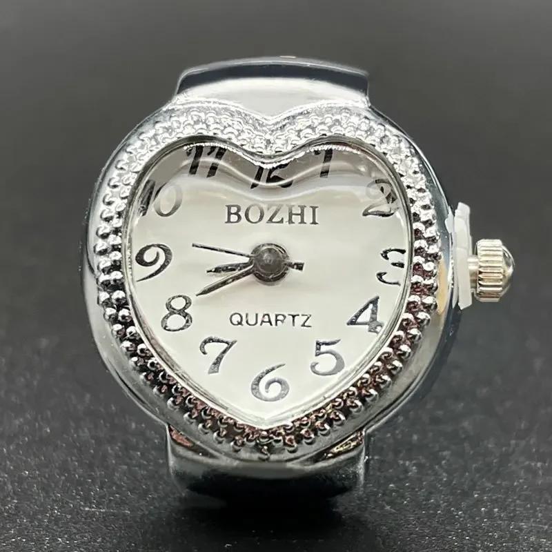 Punk Quarz Fingeruhr Ring Für Damen Herren Gothic Uhren Ringe Digitale Uhr Elastische Dehnbare Ringe Schmuck Uhr Geschenk gray