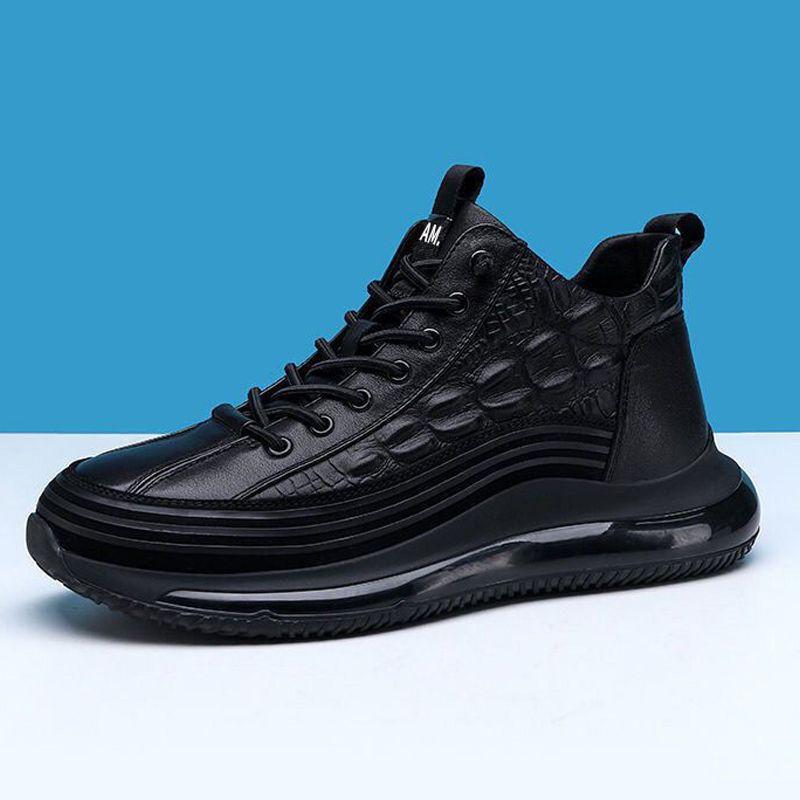 Neue Herrenschuhe Leder Dickbesohlte Papa-Schuhe Herrenschuhe Schnürschuhe Mode Lässig Trendy Schuhe Herren 39