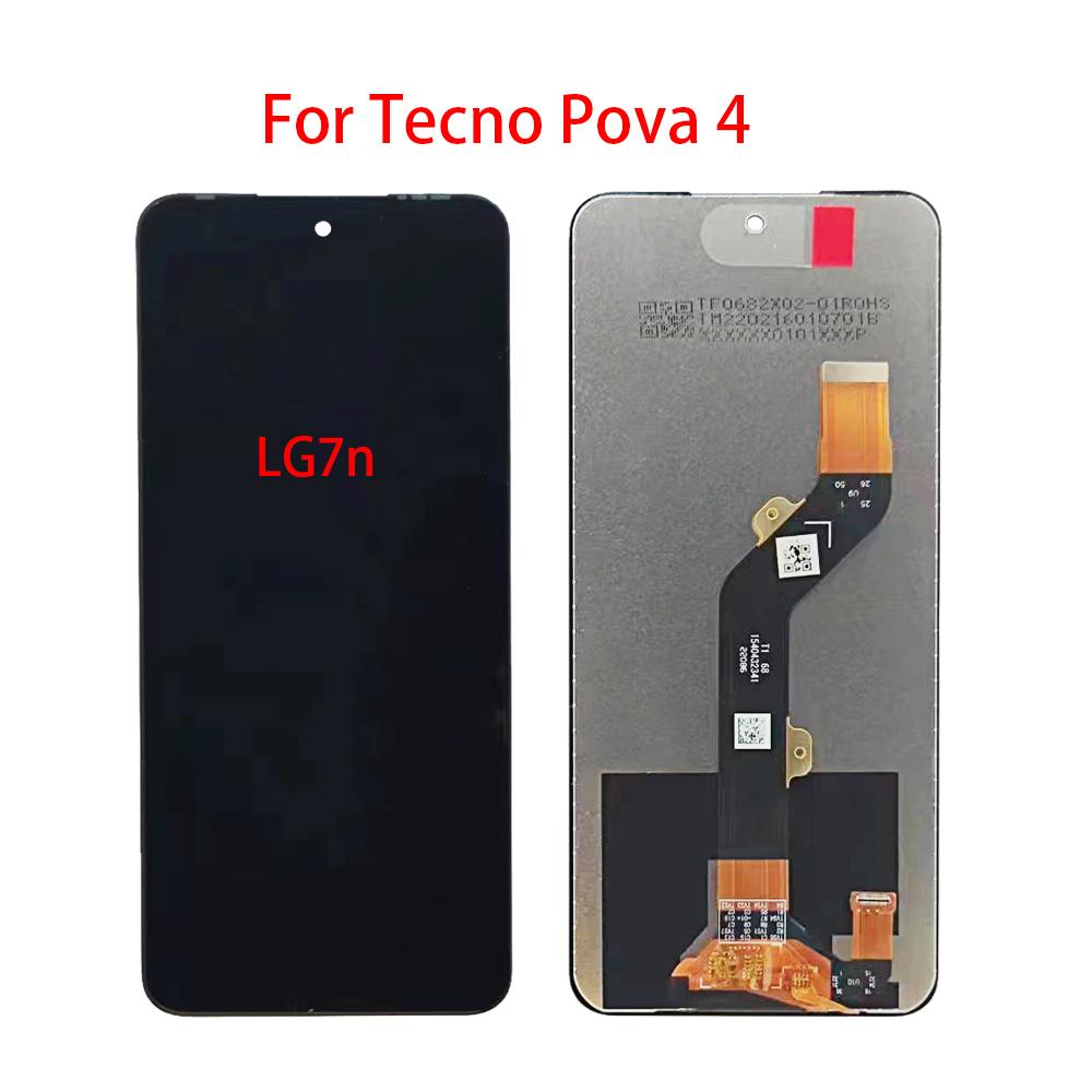 LCD-Bildschirm für Tecno Pova 4 (LG7n) LCD-Display, Touchscreen, Digitizer, vollständige Montage, Ersatzteil schwarz