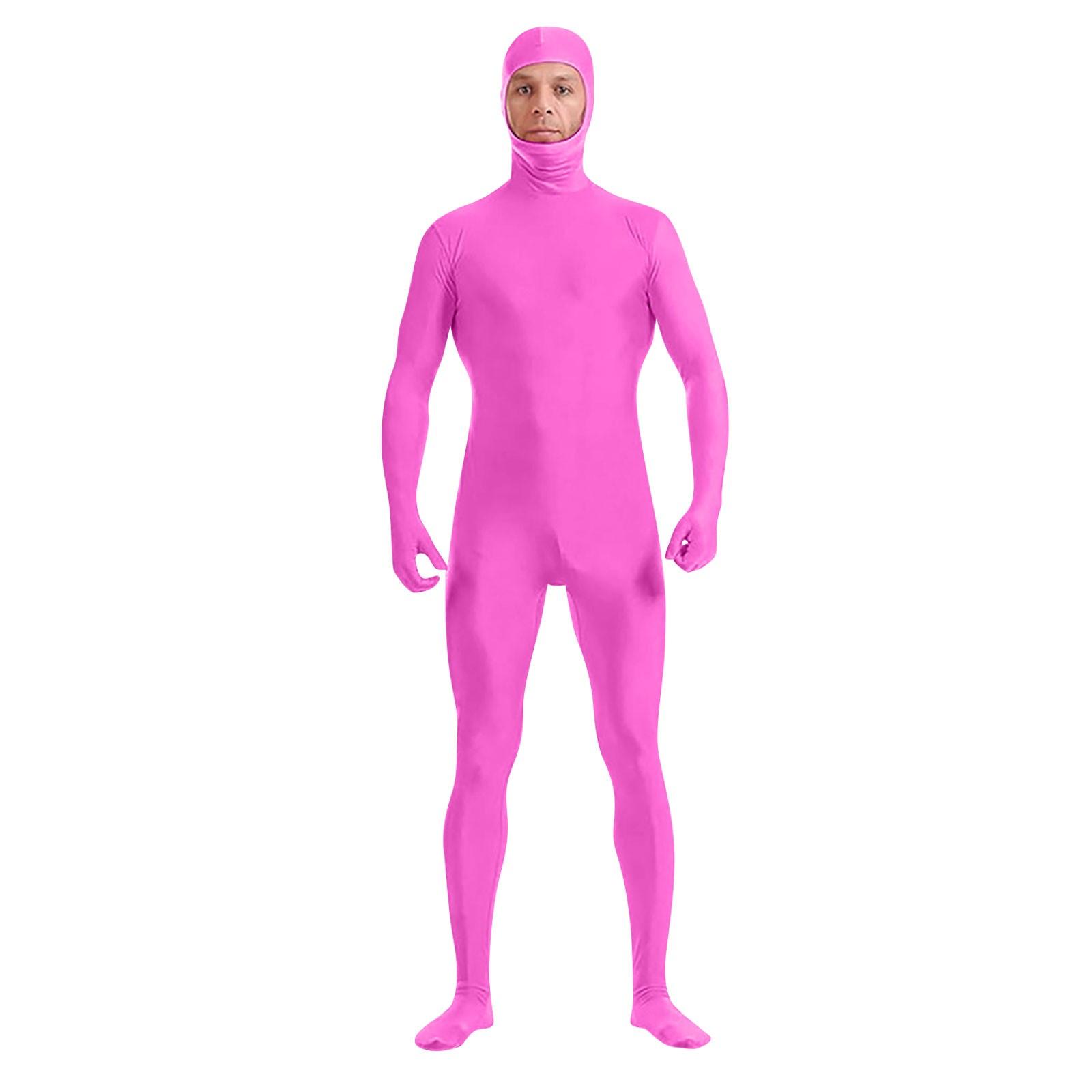 Zentai Anzug Cosplay Turnanzug Ganzkörperbody Green Screen Anzug Halloween Kostüme 170 heißes rosa