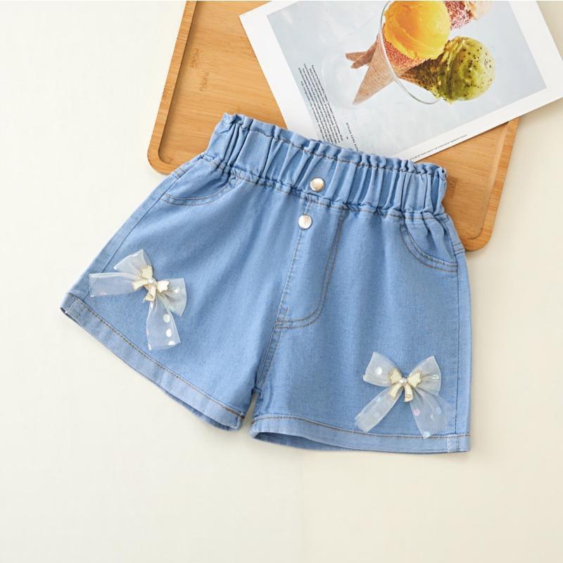 Mädchen Shorts Sommer Dünne Mittlere Und Große Kinder Lose Baby Casual Shorts Draussen Mädchen Denim Kurze Hosen 130cm