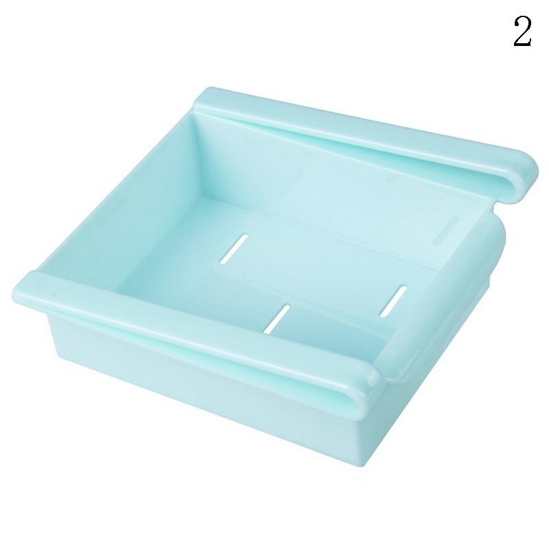 Slide Küche Kühlschrank Gefrierschrank Space Saver Organizer Lagerregal Regalhalter blau