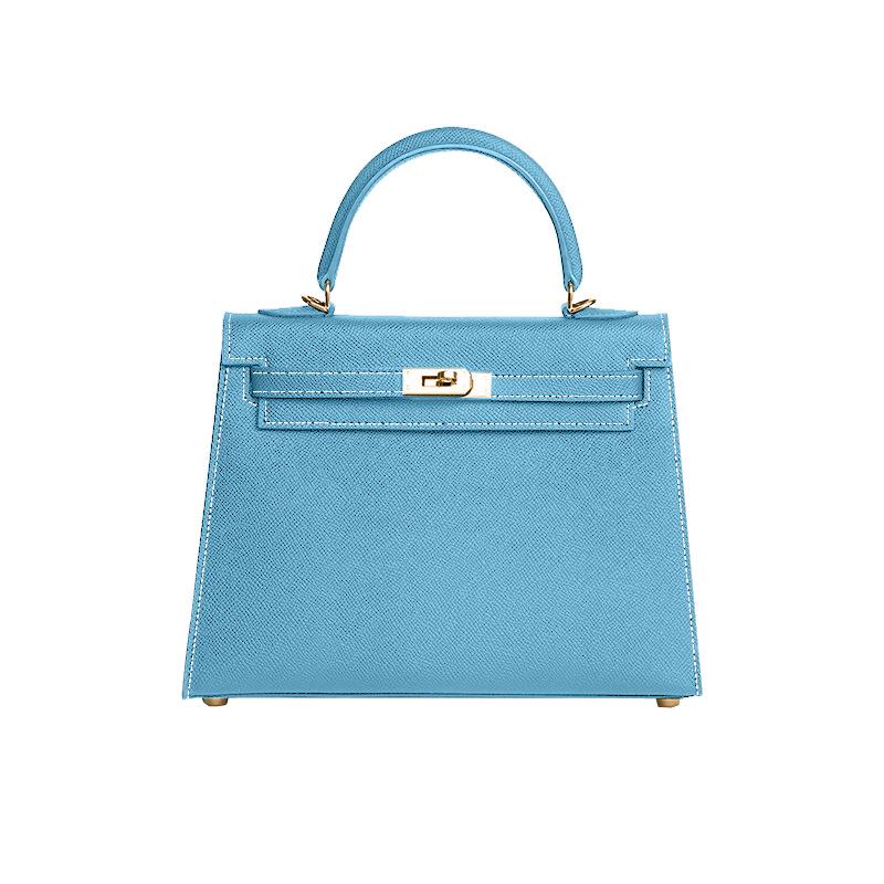 „2025 High-End-Handtaschen aus echtem Leder für Damen – Elegante kleine Pendlertaschen für Herbst und Winter“ 19cm gray