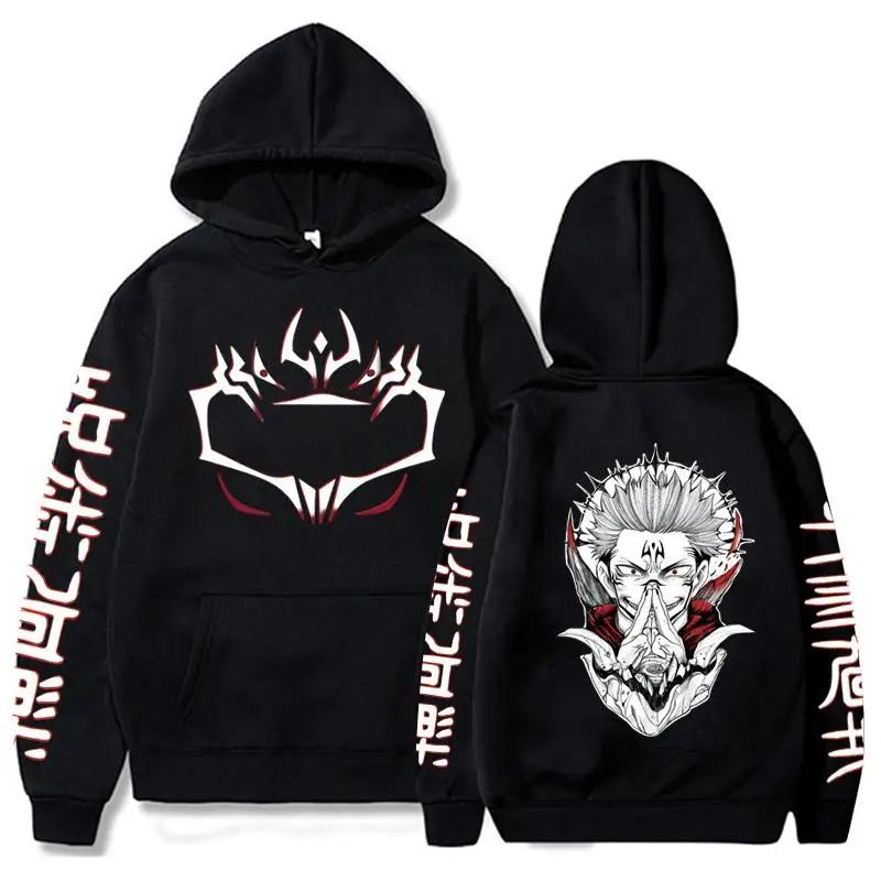 Mode Anime Jujutsu Kaisen Langarm Lässige Hoodies Ryomen Sukuna Bedruckt Herren Damen Mode Sweatshirt Kleidung M