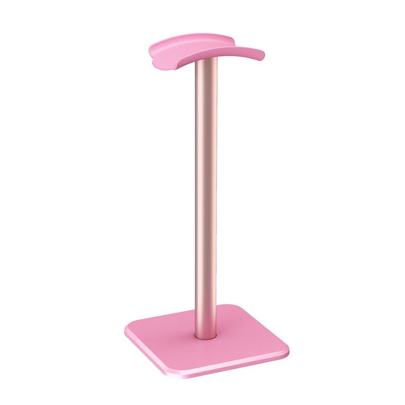 Abnehmbarer Kopfhörerständer, kopfmontierter Kleiderbügel aus Aluminiumlegierung mit Siebdruck-Logo für E-Sport-Gaming rosa