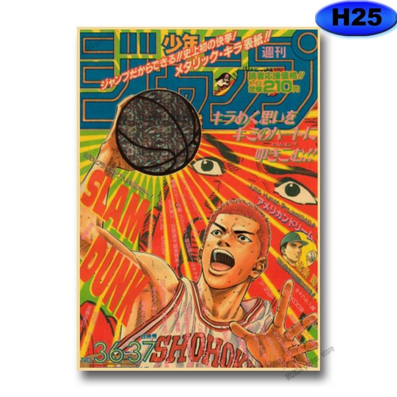 Vintage Anime Poster Attack on Titan/Demon Slayer/Jujutsu Kaisen Manga Ästhetisches Poster Kraftpapier Home Decor Wandaufkleber 30x21cm