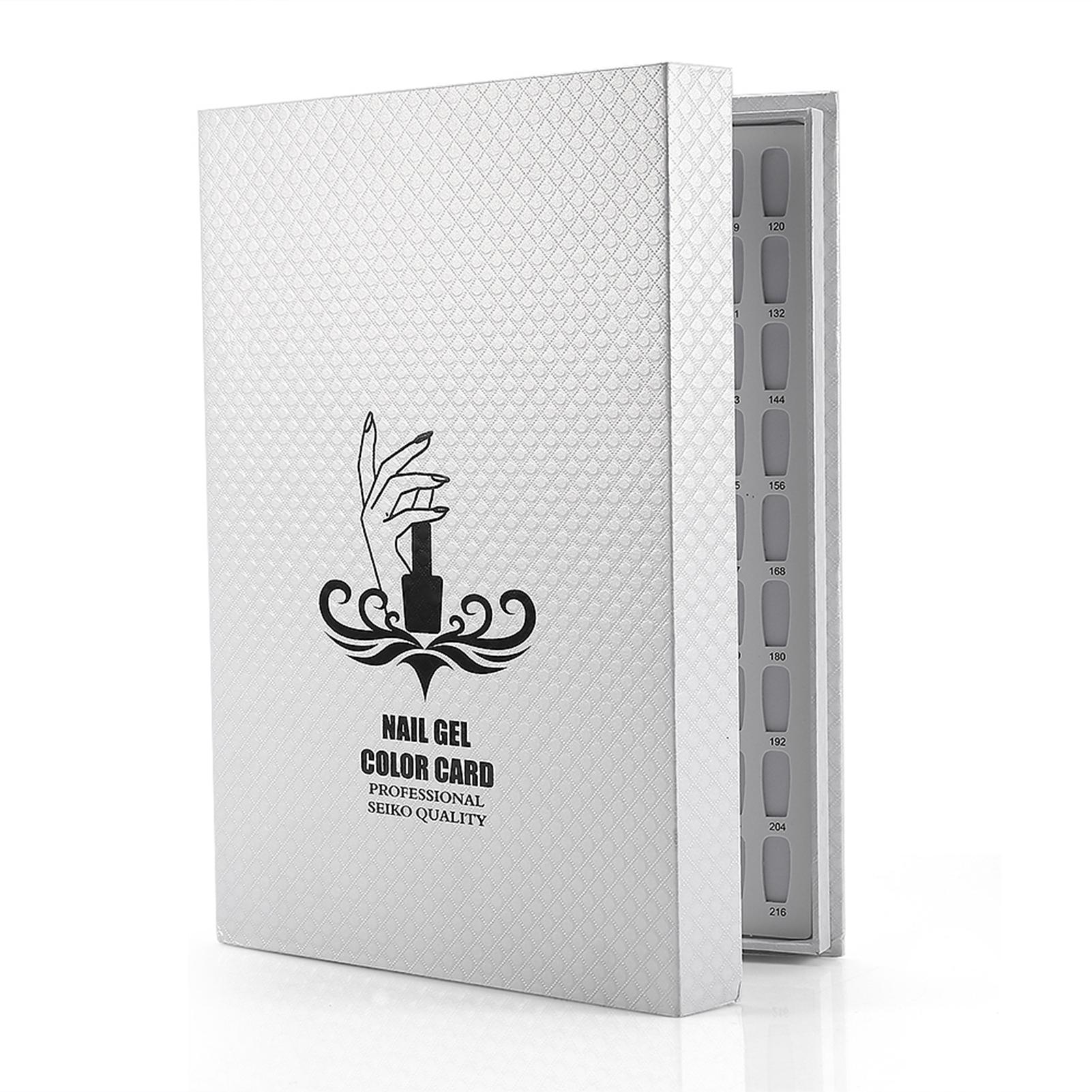 216 Farben Nagelgel Farbkarte Nagellack Display Chart Buch Nailart Ausstellungsregal Weiß weiß
