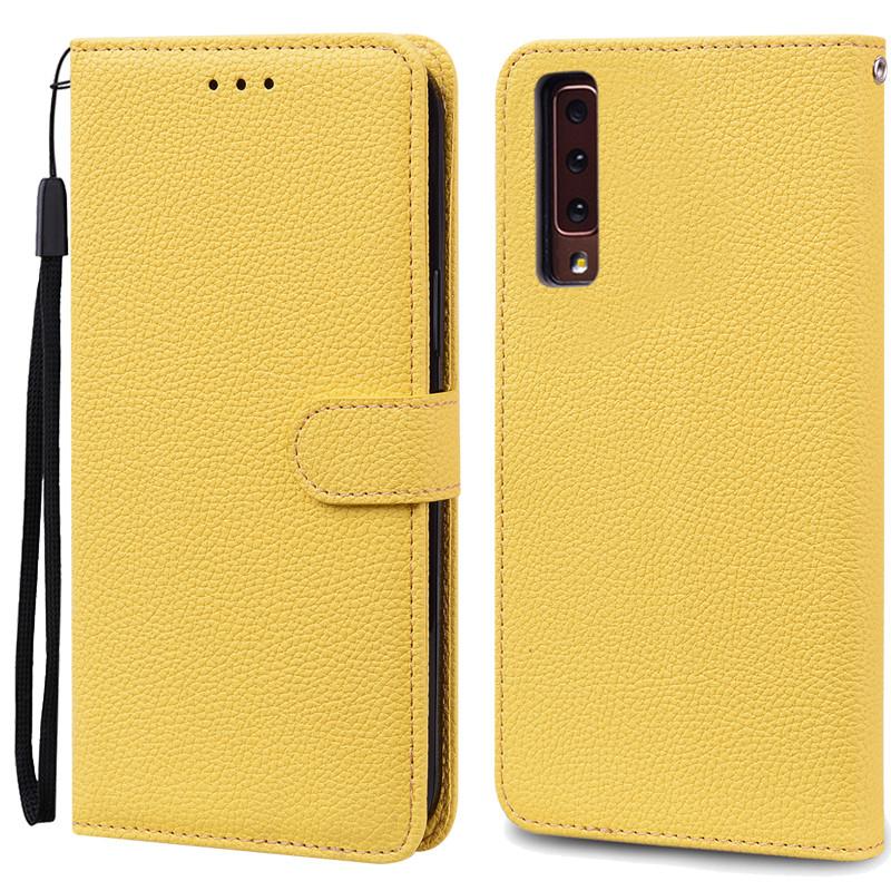 Für Samsung Galaxy A7 2018 Hülle Galaxy A 7 2018 Hülle Luxus Leder Flip Case Für Samsung Galaxy A7 2018 SM-A750F Handyhüllen Samsung A7 2018 A750 gelb