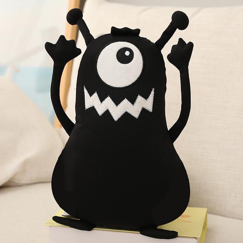 35cm Niedliches Monster Plüschtier Lustiges Monster Flauschige Schwarze Weiche Puppe Kissen Kissen Kinder Spielzeug Geschenk Für Jungen 35cm