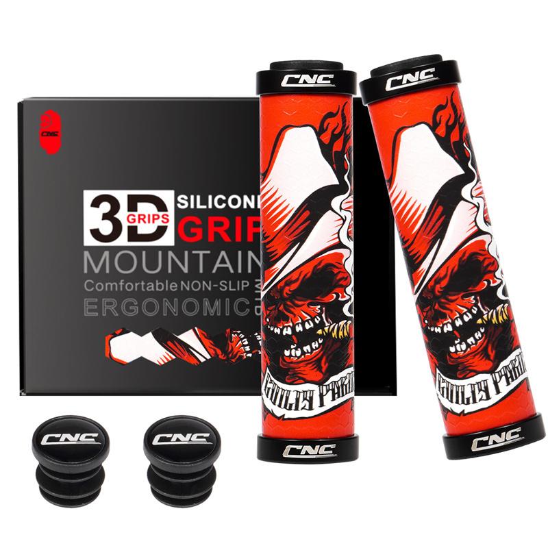 CNC Mountainbike Griffe Silikon MTB Griffe Gel Fahrrad Lenkergriff Lock-On Fahrradzubehör Passend für Flat Riser Lenker rot