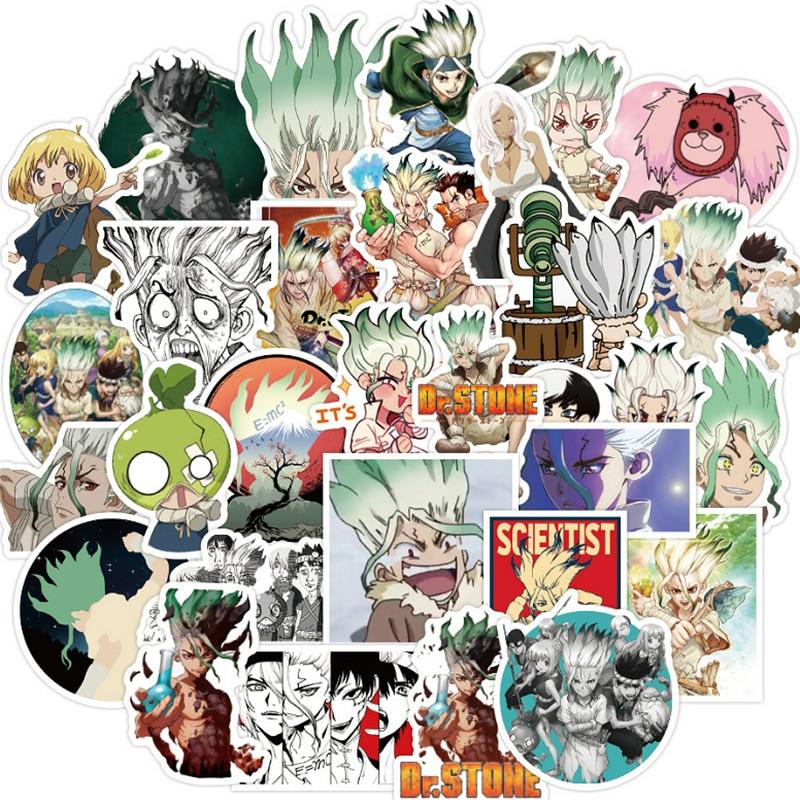 50 Stück Dr.STONE Anime-Aufkleber, Graffiti-Aufkleber, wasserdicht, Skateboard-Aufkleber für Laptop, Koffer, Gepäck, DIY, Autos, Dekoration, Spielzeug