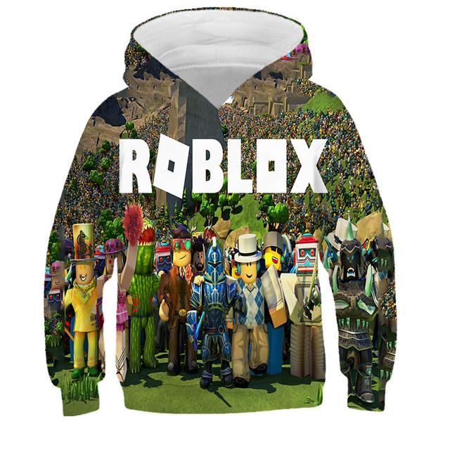 2025 MINISO Neuer Roblox Cartoon Druck 3D Hoodie Jungen und Mädchen Langarm Sweatshirt Frühling und Herbst Freizeit-Hoodie 4-14 Jahre 7-8 Years