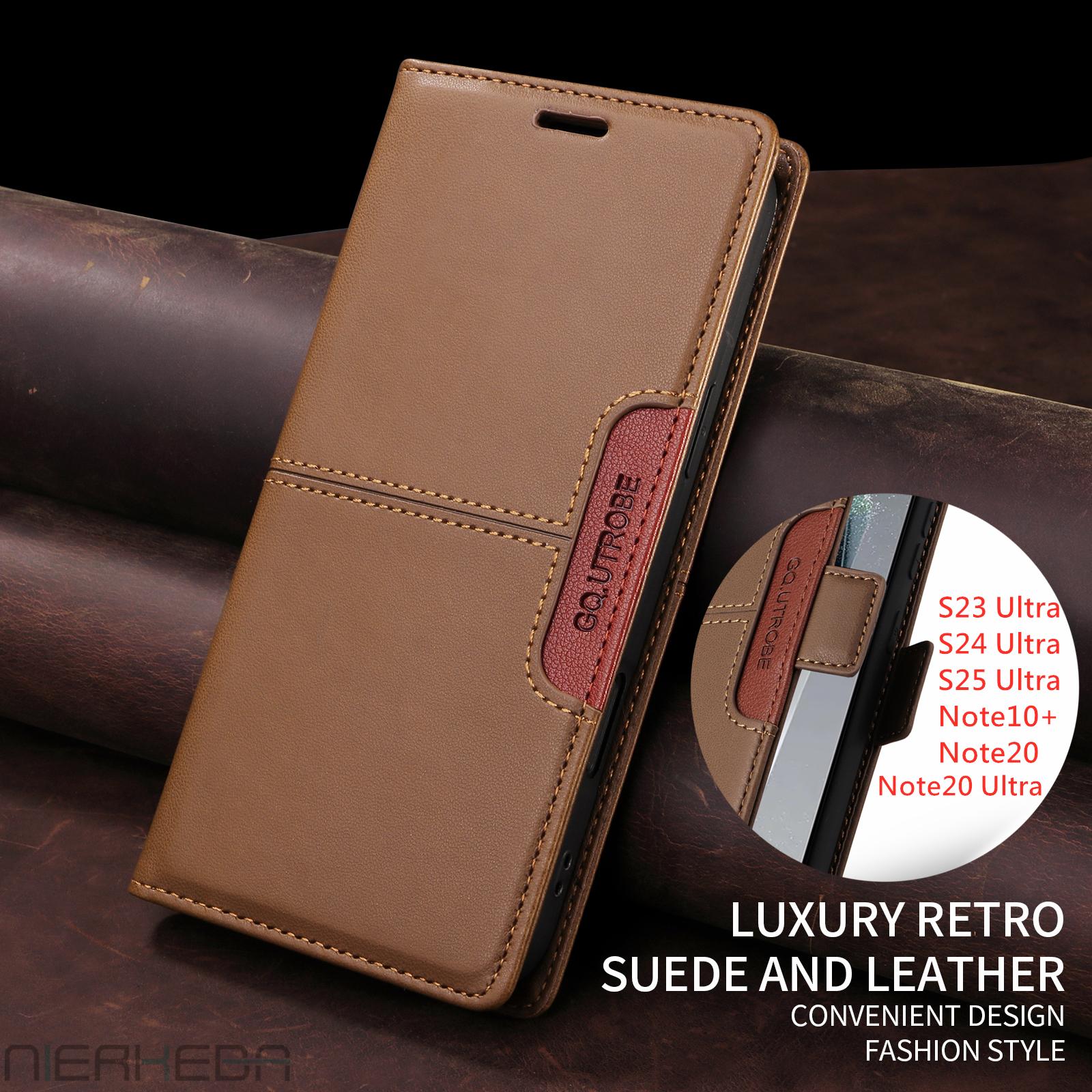 Flip-Ledertasche für Samsung Galaxy S25 S24 S23 FE S22 S21 S20 S10 Plus Note 20 Ultra 5G Magnetische Buch-Wallet-Karten-Telefonabdeckung For Galaxy S24