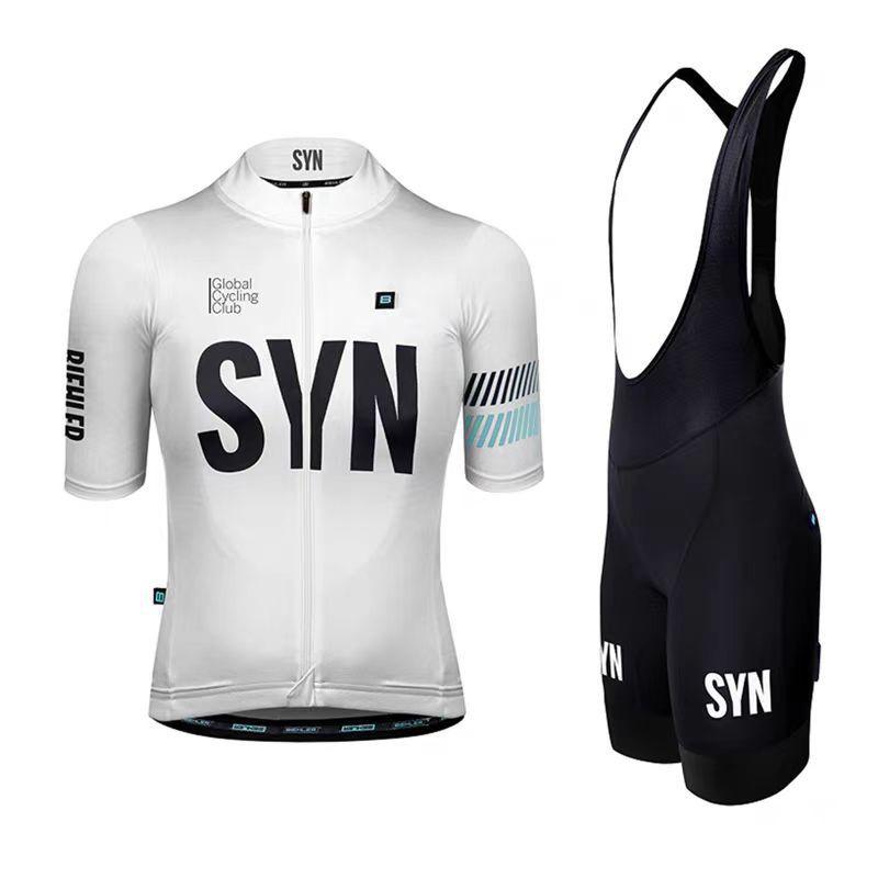 Herren Fahrradtrikot Shorts Set Atmungsaktiv Schnelltrocknend Fahrradbekleidung Rennrad Mountainbike Small white