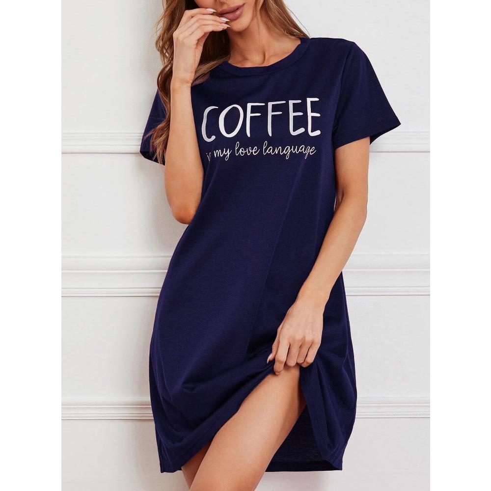 Mode Lässig Homewear Damen Nachthemd Kurzarm Kleider Lockerer Sitz Nachtwäsche Hauskleidung Nachthemd Loungewear Kleider 4XL white