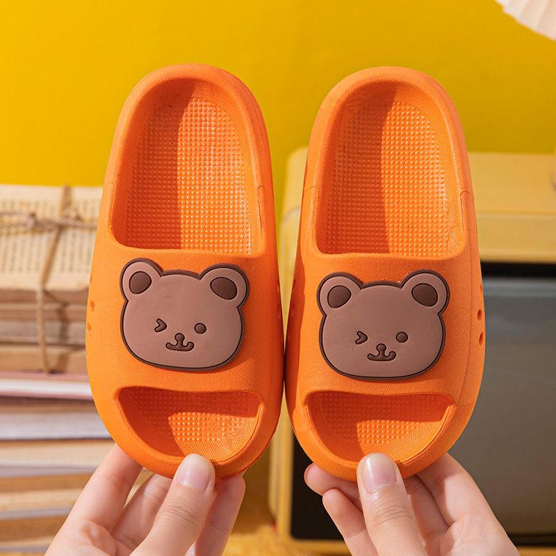Kinder Hausschuhe Sommer Niedlichen Cartoon-Muster Sandalen Indoor Haushalt Rutschfeste Schuhe für Jungen und Mädchen 28-29 orange