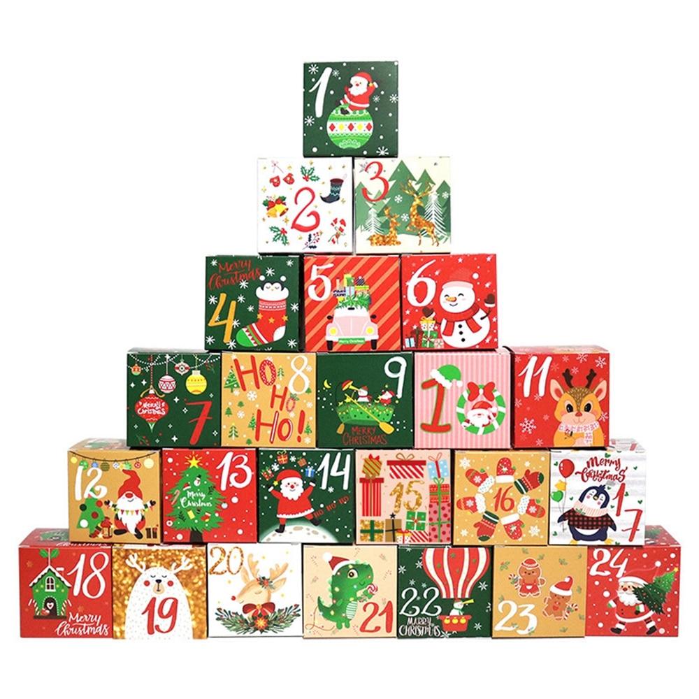 Weihnachts-Adventskalender-Boxen, wiederverwendbare Adventskalender-Boxen, Weihnachtsgeschenke 24pcs