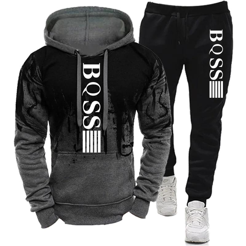 Herren Hoodies für Herren Kleidung Spritzer Farbe Sweatshirt Anzug Herren Trainingsanzug Hosen Sets Neu in Hoodies & Sweatshirts Sportanzug Set XXL