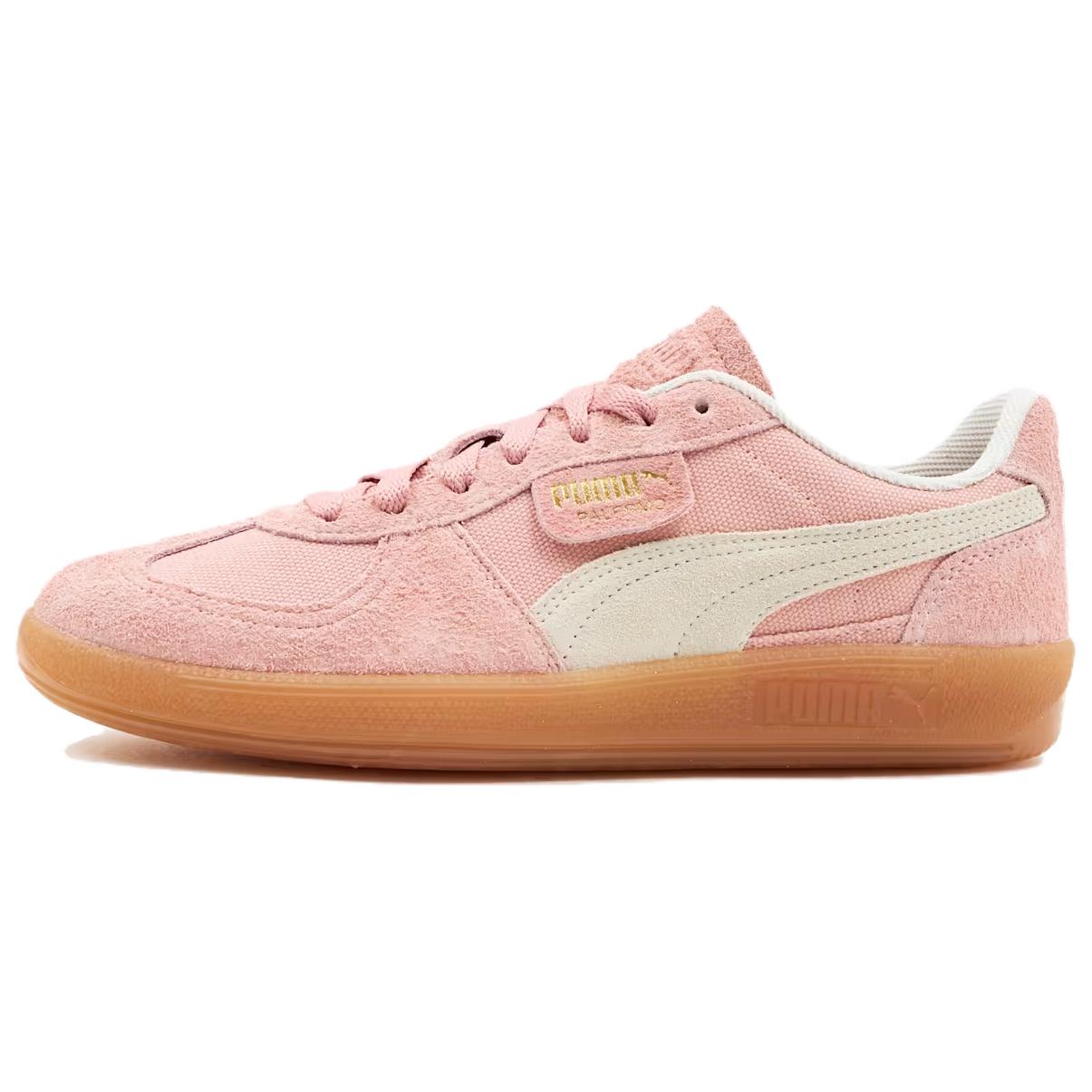 Puma Palermo Bequeme Mode Low-Top Sneakers Unisex-Sneakers Rosa Weiß 396841-10 38.5
