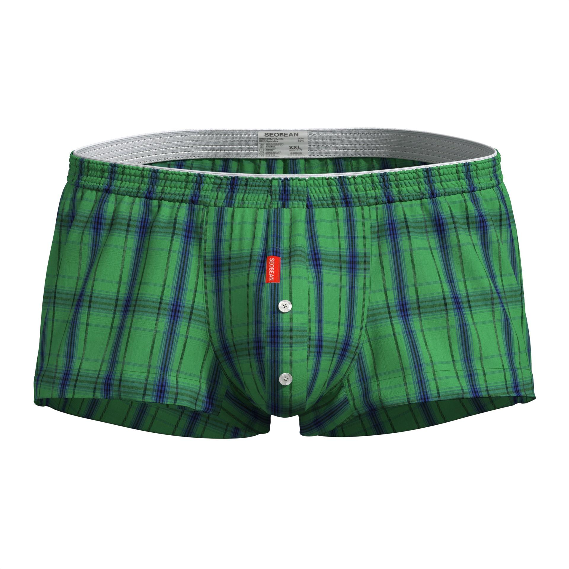 Baumwolle Herren Karierte Boxershorts Herren Unterwäsche Boxershorts Home Lounge Shorts Herren Unterhosen Herren Schlafhosen L grün