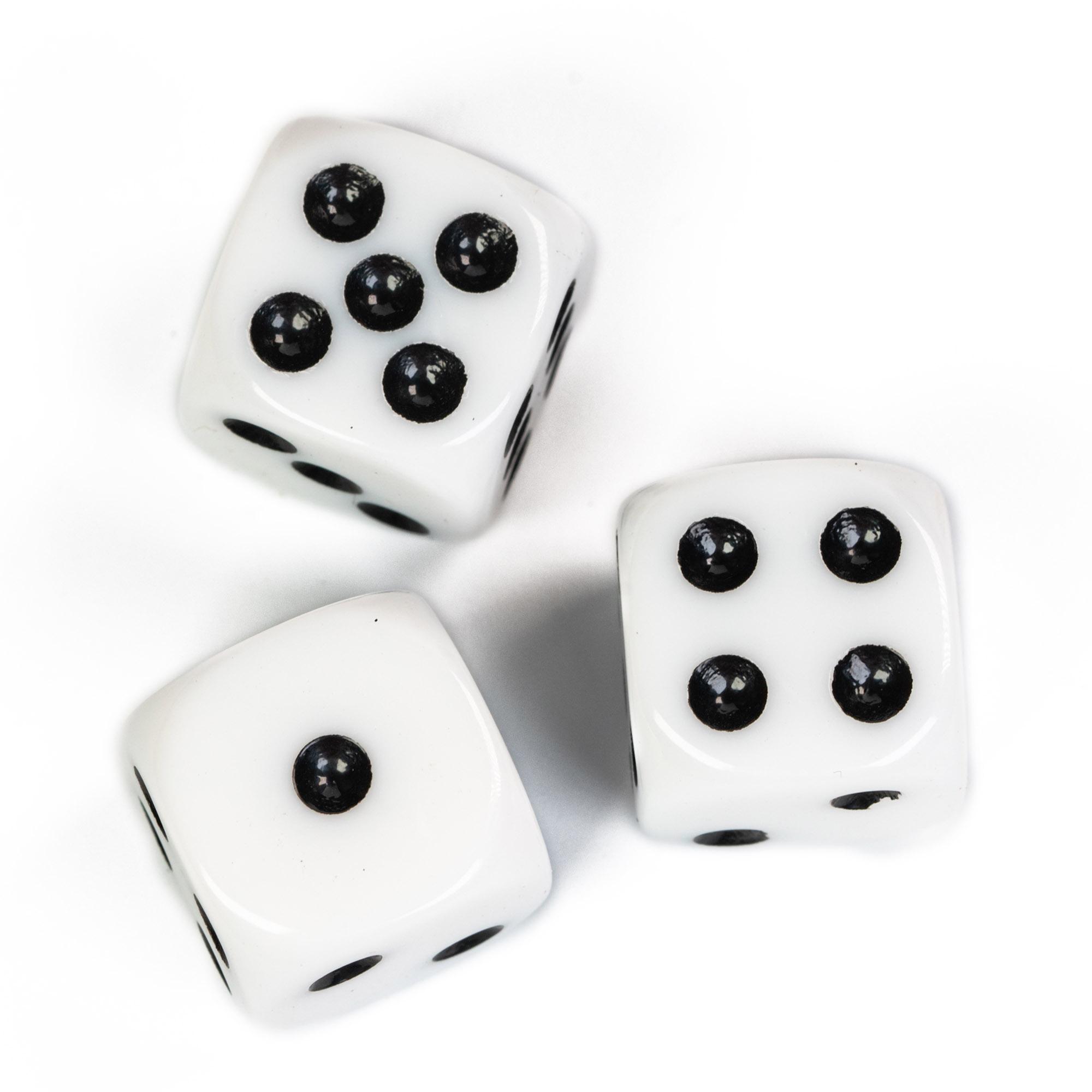Poludie 10 Stück D6 Sechsseitige Würfel 16 mm Lustige Spiele Würfel für RPG Club Glücksspiel Desktop Party Bar Brettspiel Tischzubehör 10pcs White
