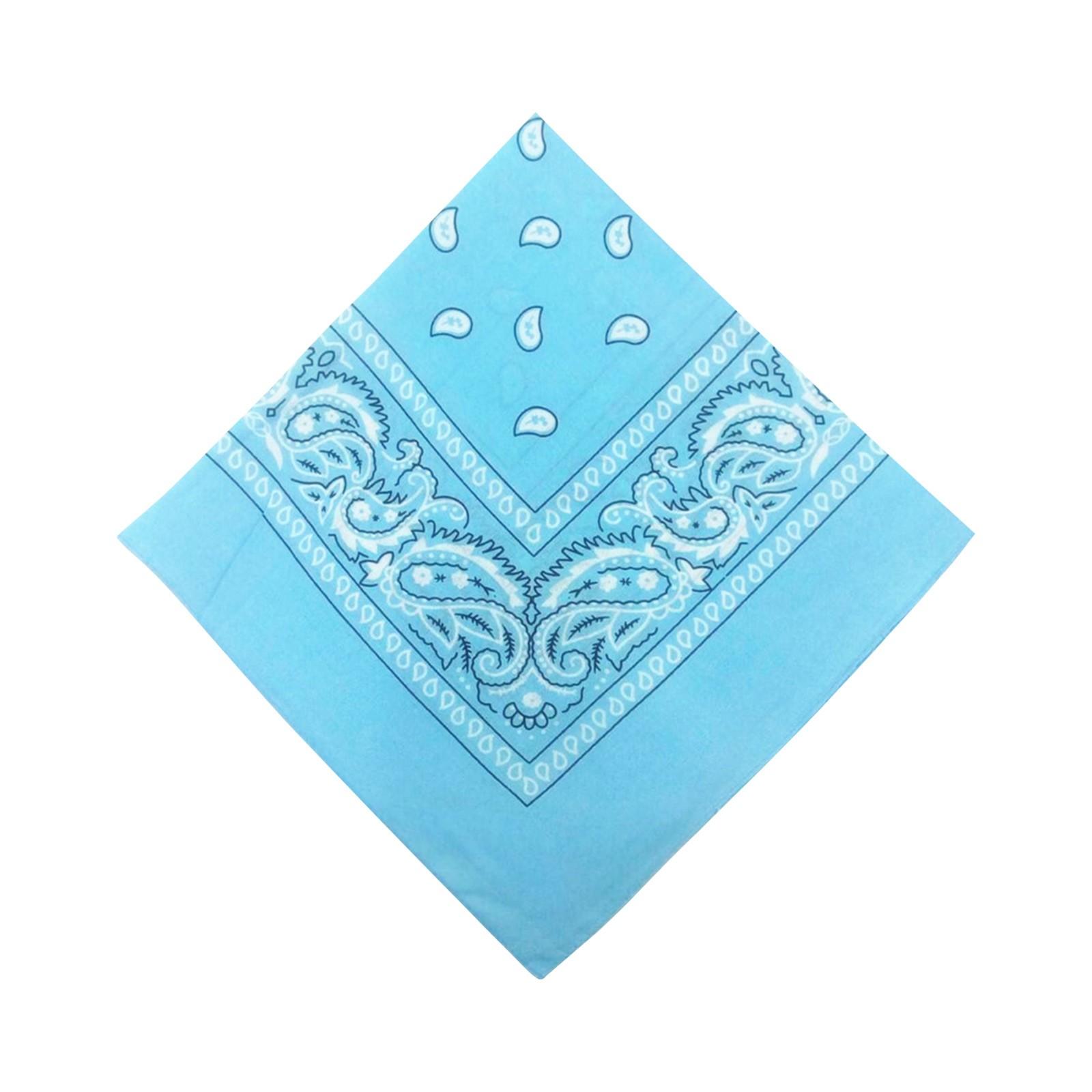 Baumwolle New Tie-Dyed Kopftuch Paisley Scroll Bandana Tie-Dyed Square One Size himmelblaue