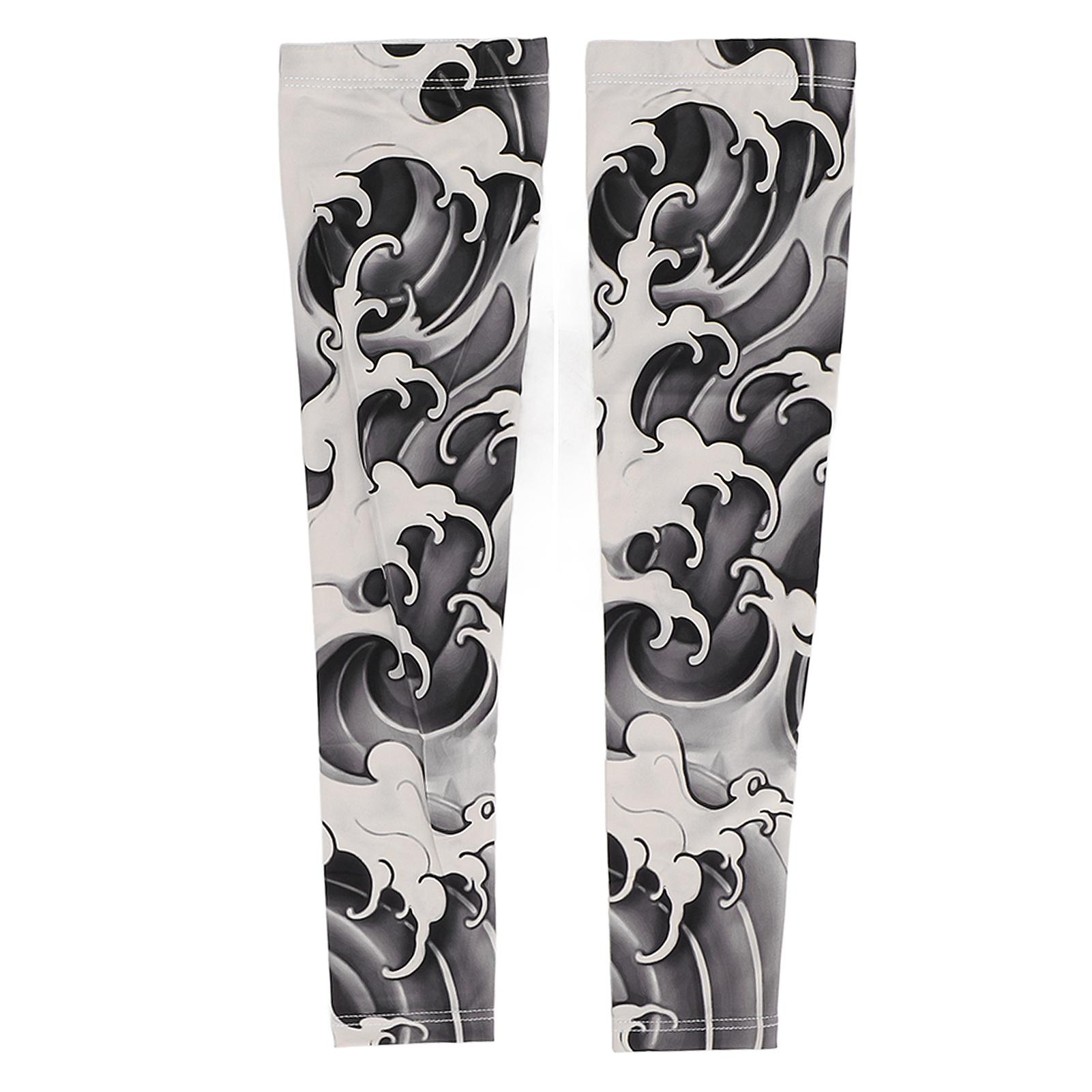 Fake Tattoo-Ärmel, Sonnenschutz, schönes Muster, atmungsaktiv, verhindert das Verrutschen der Tattoo-Arm-Ärmel