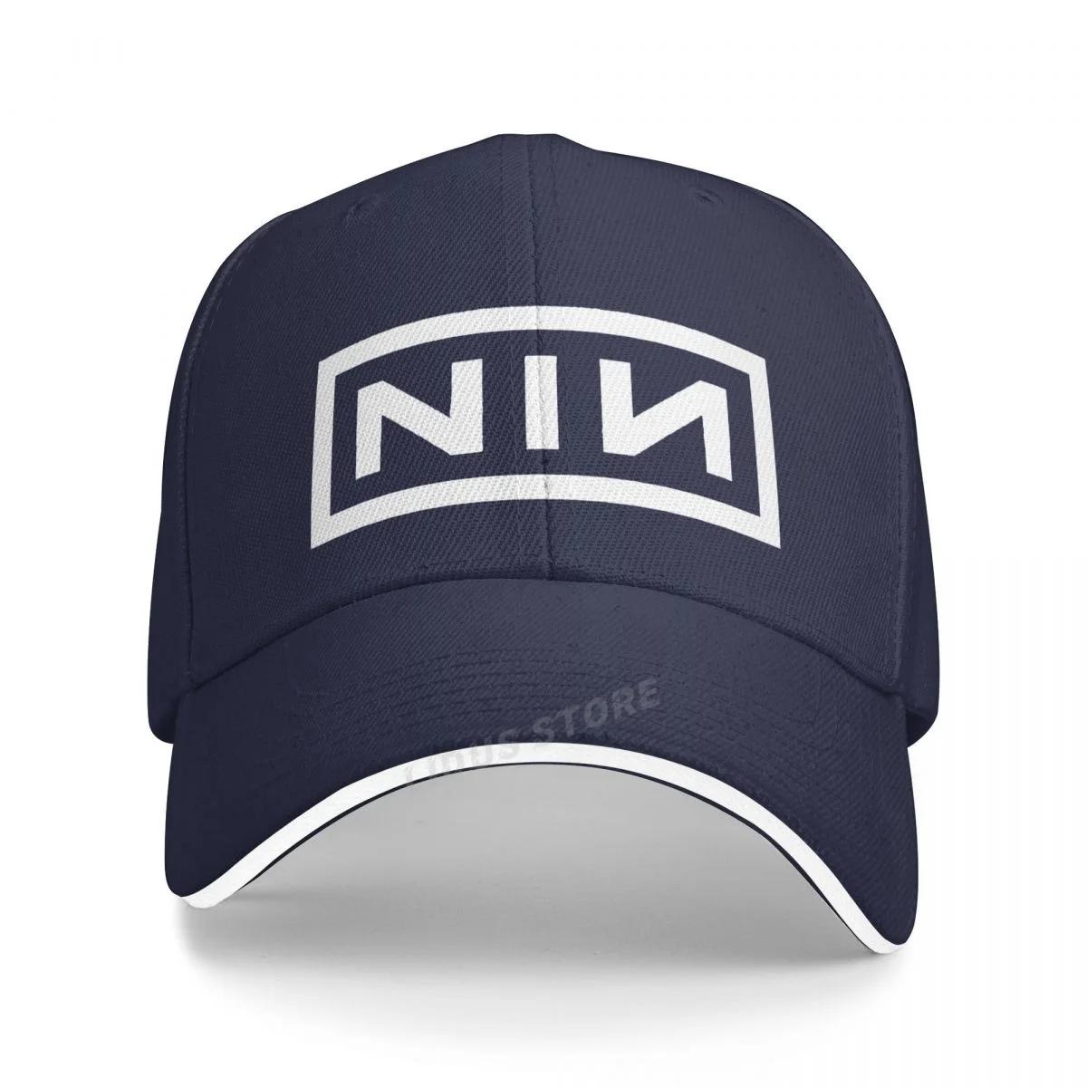 Nine Inch Nails Rockband Baseballkappe Herren Damen Lässig Sportliche Papa-Hut Mode Amerikanische Industrial-Rockband NIN Hip-Hop-Kappen Adjustable navy blau