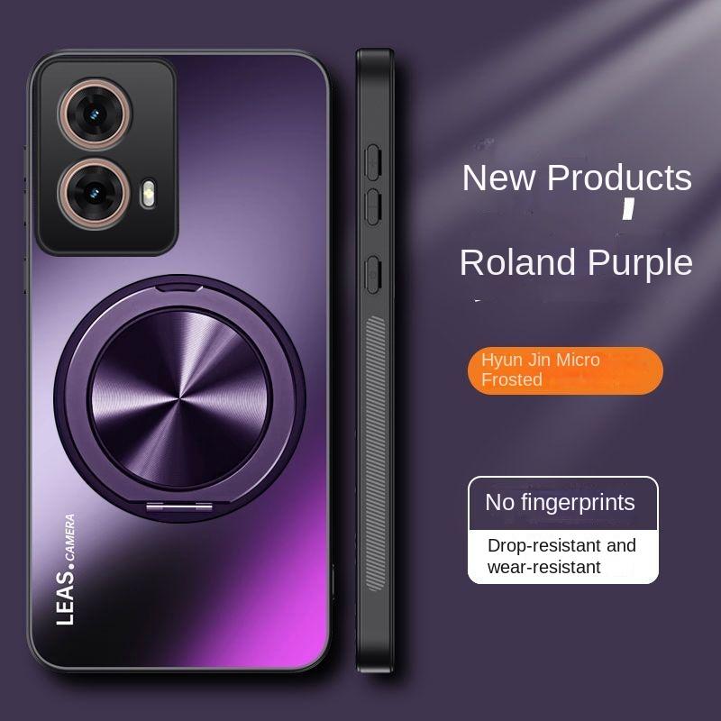 Für Motorola Moto Edge 50 40 30 Neo Hülle Hart Matt Mit Ringständer Magnetische Schutzhülle Rückseitige Abdeckung Für Moto edge 50Pro Ultra Fusion For Edge 50 Neo violett
