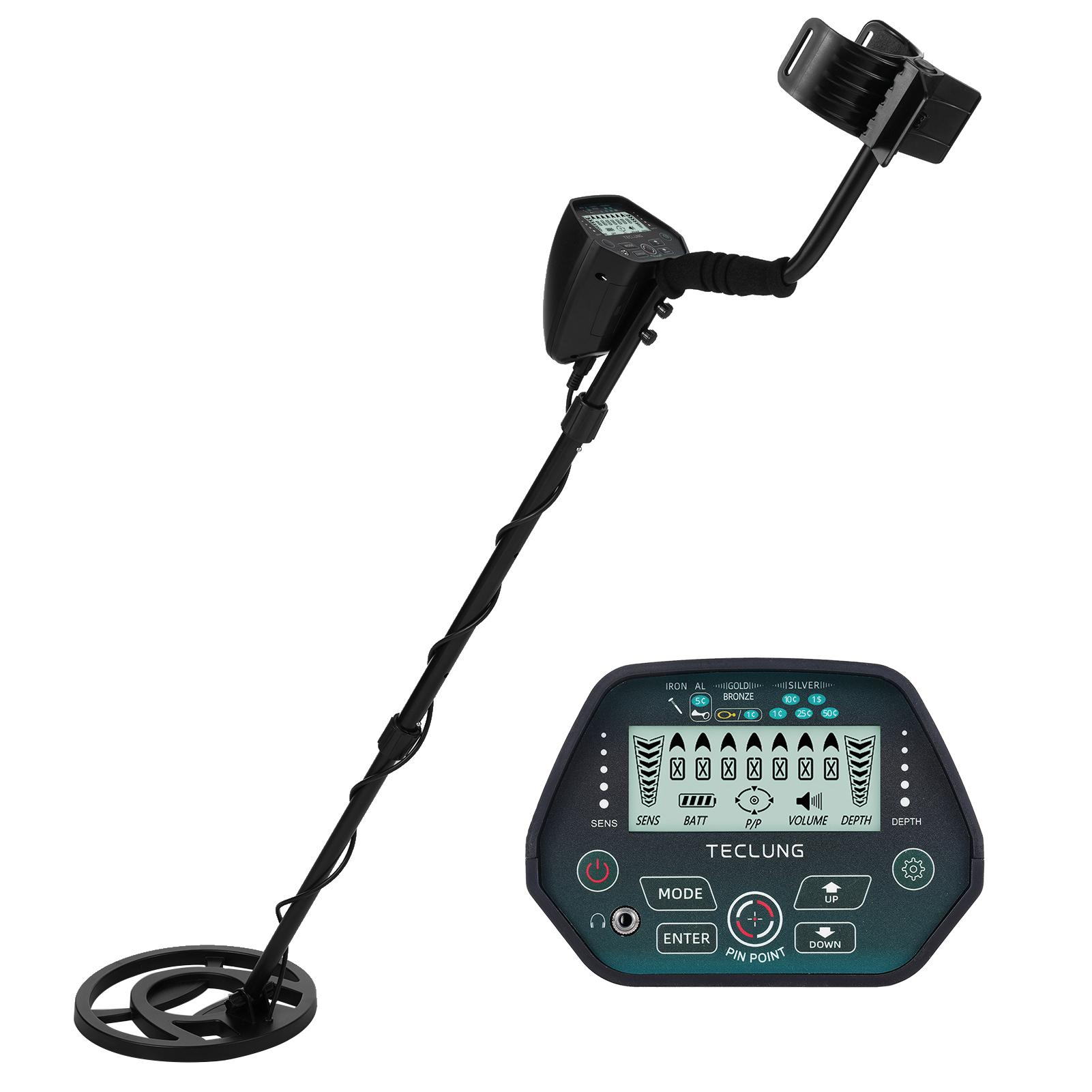 Professioneller Metalldetektor für Erwachsene, punktgenauer Golddetektor mit LCD-Display, wasserdichte Suche schwarz