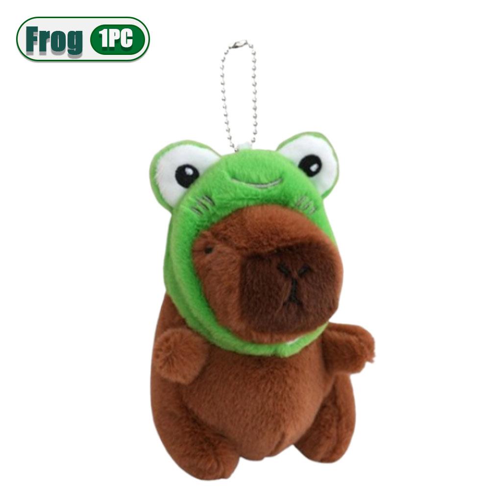1-20 Stück Frosch Capybara Plüschtier Anhänger Schlüsselanhänger Taschenanhänger Niedliches Cartoon Plüschtier Kindergeburtstag Feiertag Weihnachtsfeier Geschenk brown
