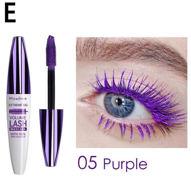 5D Seide Faser Mascara Lash Farbe Mascara Wasserdicht Rimel 3D Mascara Wimpern Verlängerung Dicken Verlängerung Wimpern Kosmetik 05 violett