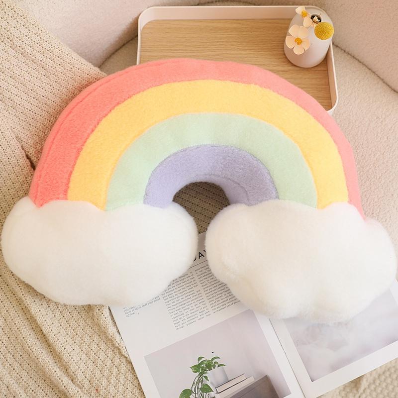 Süßigkeiten Regenbogen Glückliche Wolke Stern Mond Plüschkissen Buntes Krone Memeor Kissenkissen Sofa Heimdekoration Wurfkissen
