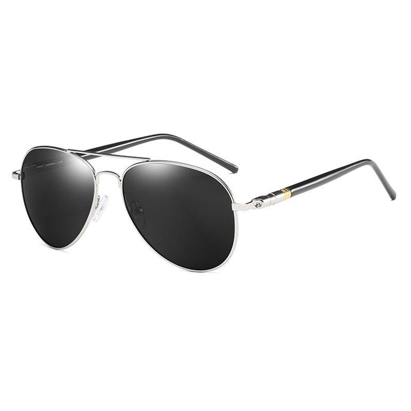 Spot Sonnenbrille Farbwechselnde Sonnenbrille für Herren Fahrbrille für Tag und Nacht nicht polarisiertes Modeaccessoire silber