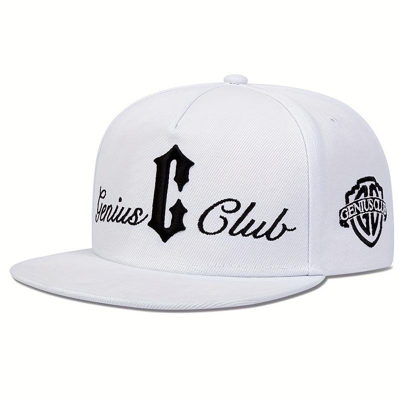 Modische Baseballkappe mit Buchstabenstickerei, verstellbare Unisex-Schiebermütze aus Baumwolle, Punk-Hip-Hop-Mützen, Golfmütze weiß