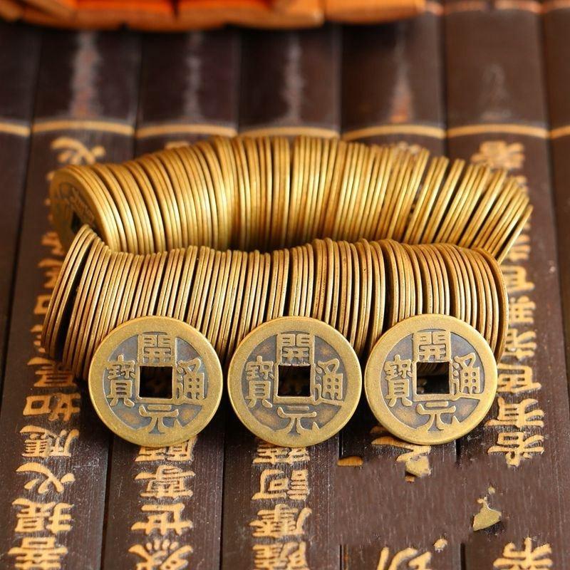 Verschiedene US China Antike Münzen Feng Shui Glück Chinesische Glücksmünze Orientalischer Kaiser Qing Geld I Ching Set ARI 5pcs gold