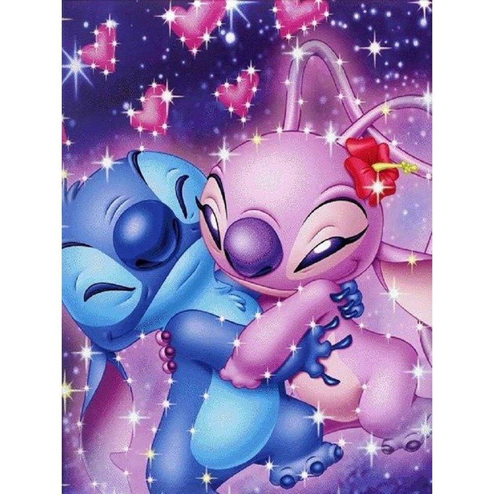 Disney Diamond Painting Pokemon Super Mario Pikachu Hello Kitty Heimdekoration Vollständiges Quadrat & Runde Mosaikstickerei Kreuzstich Round 20x30cm pink