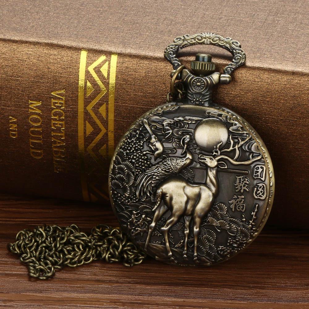 Vintage Kette Retro Taschenuhr Halskette Für Opa Geschenke bronze