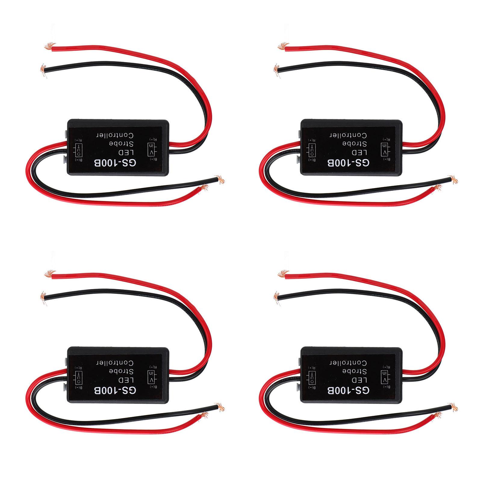 4 Stück Lichtblitzmodul Controller Bremsrücklicht Strobe Controller für Autos Motorräder Elektrofahrräder