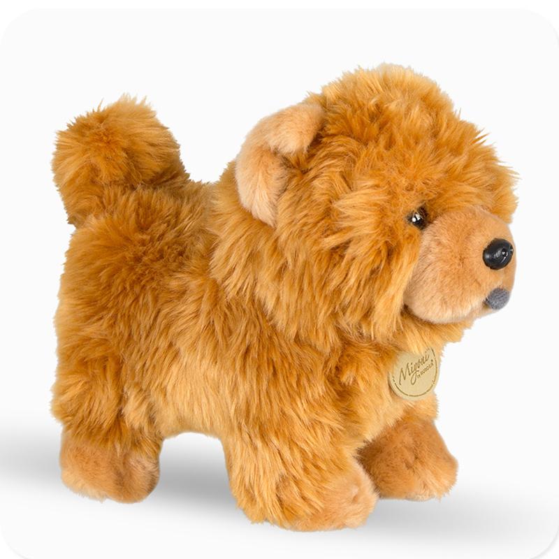 25cm Chow Chow Plüschtier Weiches Flauschiges Stofftier Welpenpuppe Niedlicher Simulationshund für Geburtstags-Weihnachtsgeschenke