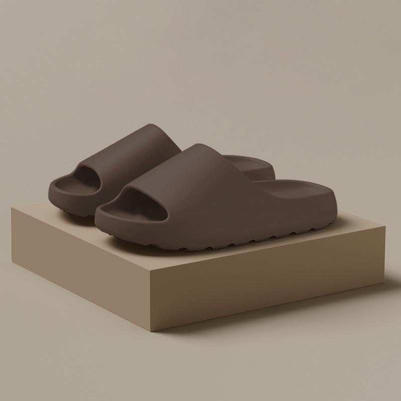 Unisex-Hausschuhe mit Plateausohle aus EVA, bequeme, rutschfeste Sommer-Strandsandalen mit dicker Sohle, Hausschuhe für drinnen und draußen mit orthopädischer Unterstützung 36-37 hellbraun