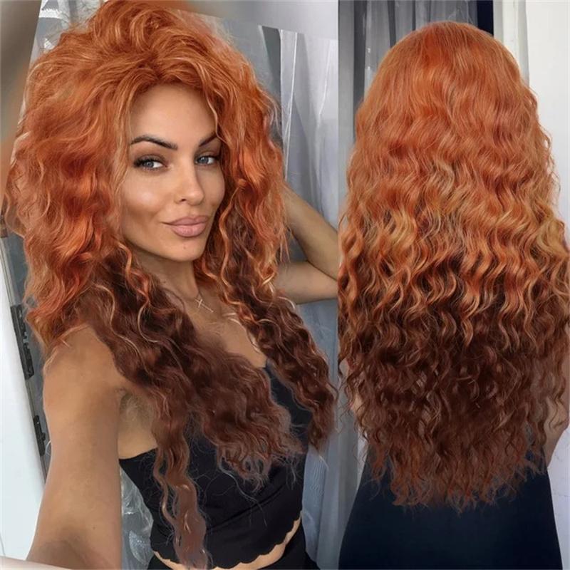 Synthetische Aschblond Lange Perücke Lockige Haare Perücke für Frau Natürliches Flauschiges Haar für Frauen Normale Große Welle Volumen Perücken 26inches
