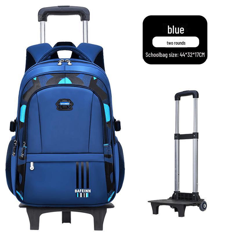 Trolley-Rucksack mit großem Fassungsvermögen für Schüler der Klassen 2-6 two-wheeled trolley blau